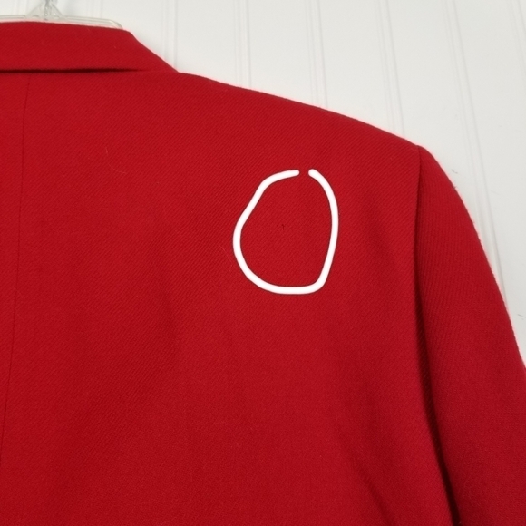 Vintage 80s Pendleton 100% Wool Blazer Red Gold Embossed Buttons Size 8 USA - Picture 6 of 16